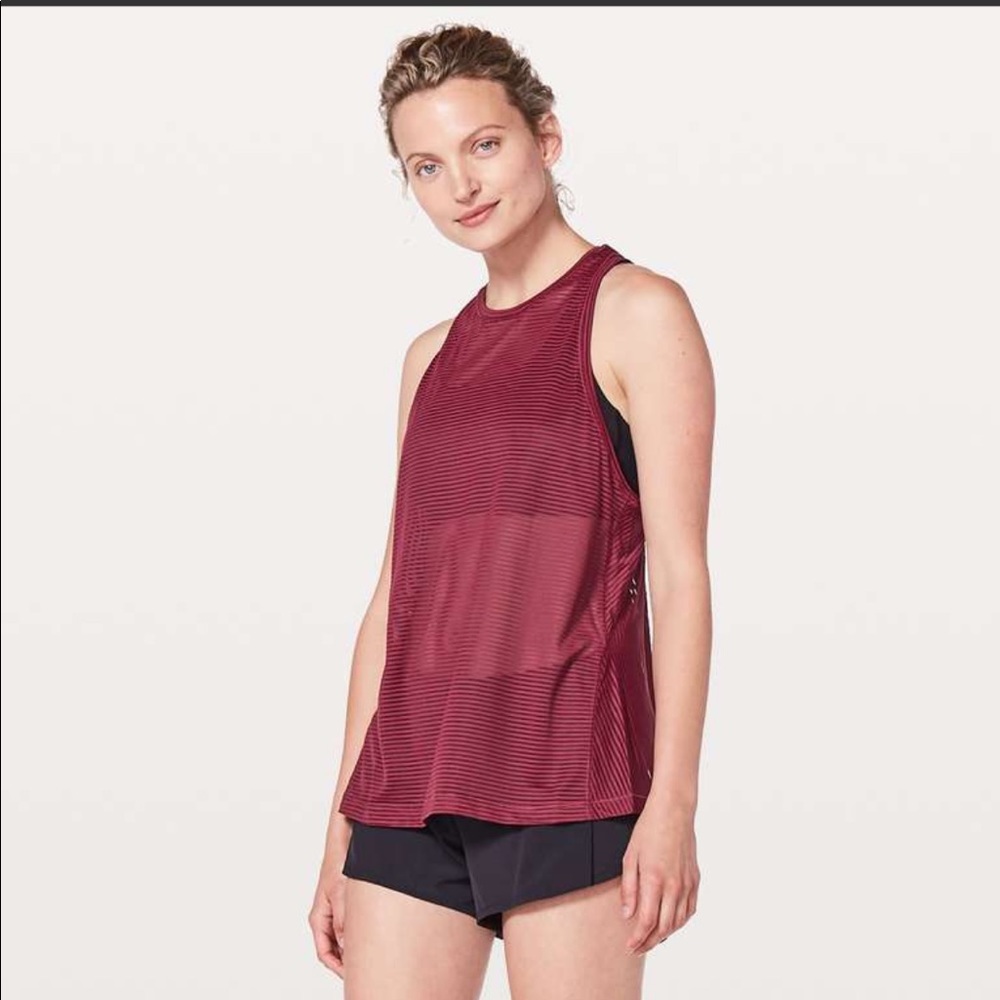 Lululemon Miles Ahead Tank in Ruby Wine